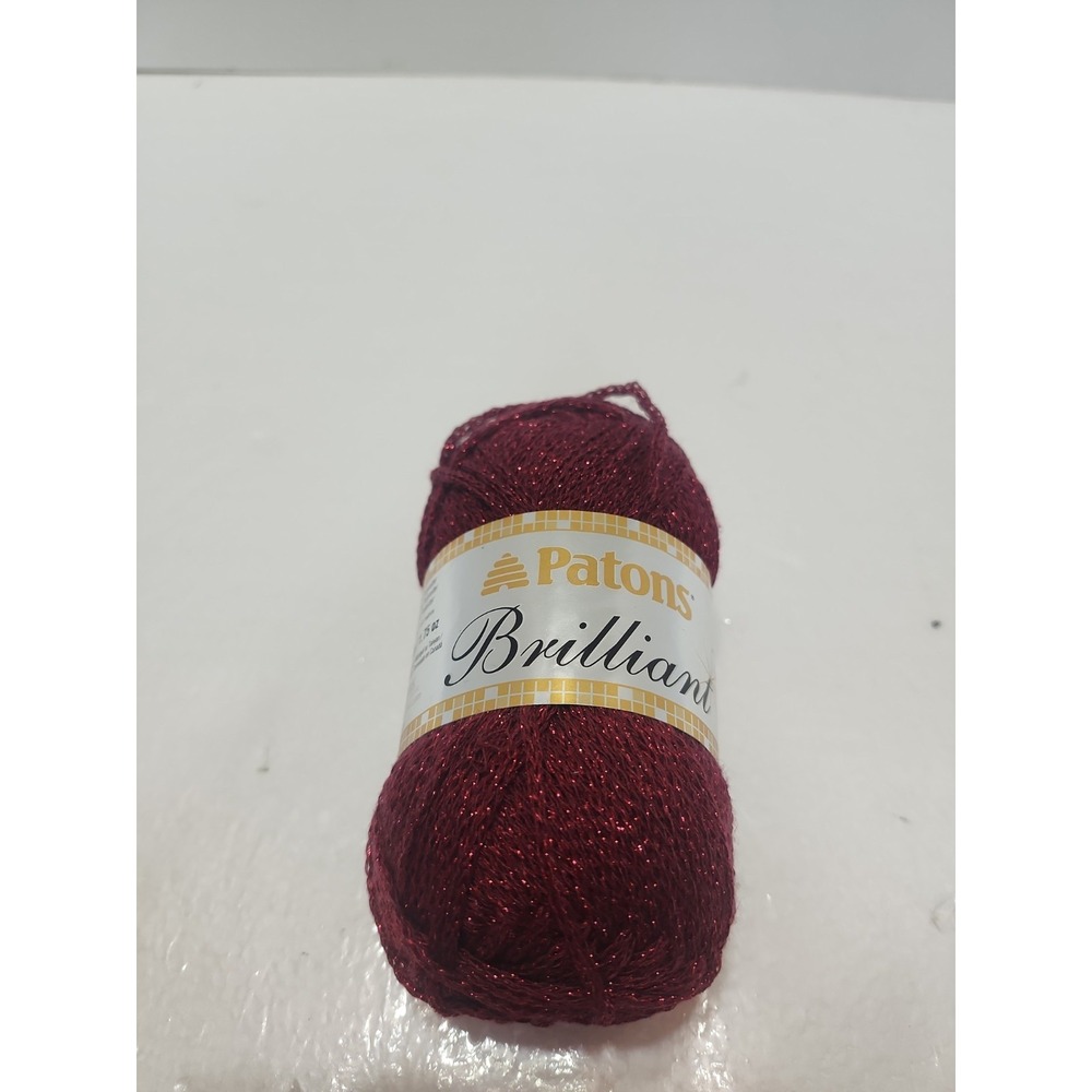 Discontinued Patons Brilliant‎ sparkly yarn Burgundy for knit and crochet